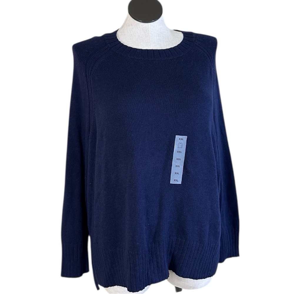 NWT Old Navy Deep Blue Knit Sweater Tunic Long Sleeves Womens Sz XXL